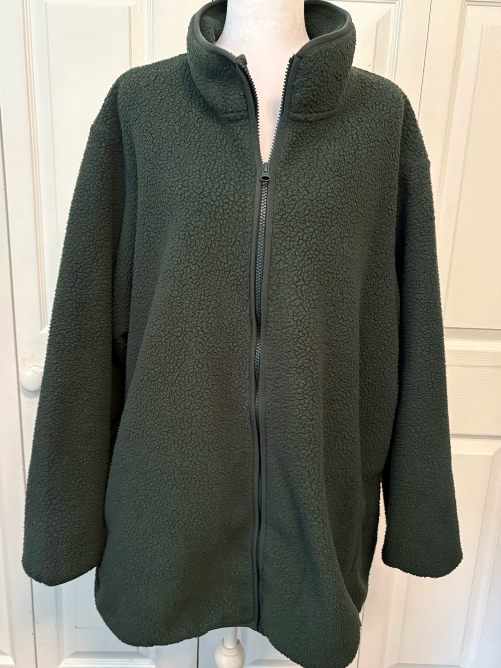 Lands' End Forest Green Sherpa Fleece Jacket